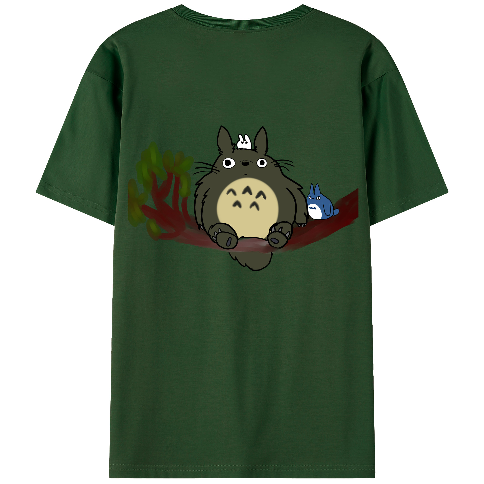 （画像用） となりのトトロ 草壁メイ 草壁サツキ My Neighbor Totoro Satsuki Kusakabe Mei Kusakabe 綿100％半袖Tシャツ（背面プリント）